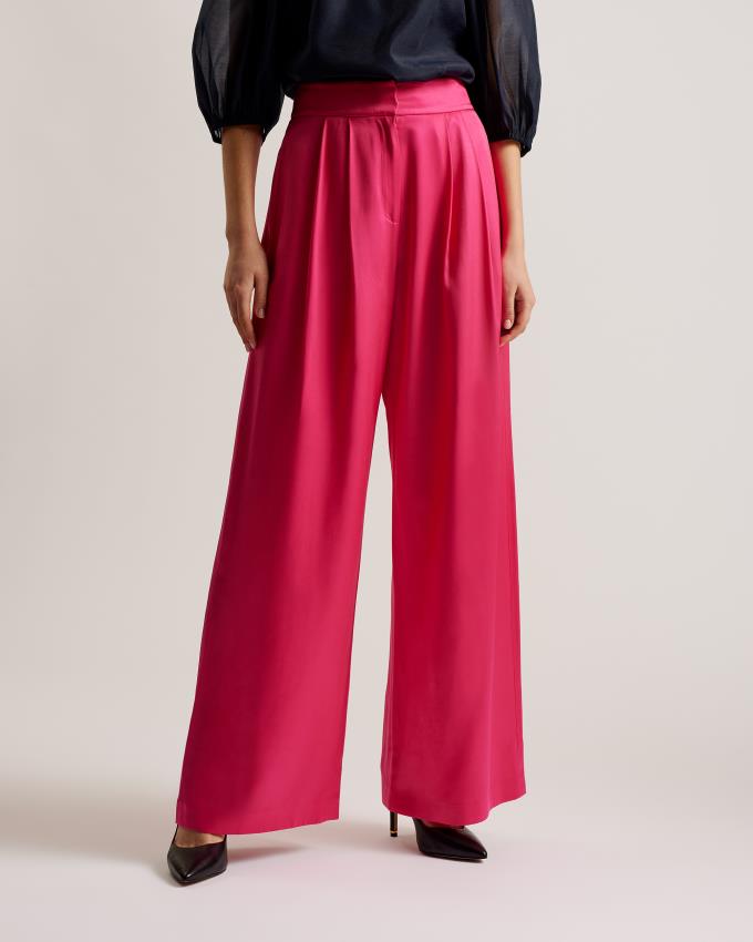 Pantalon Ted Baker Satin Wide Leg Tailored Rose Clair Femme | OLZ-33068765